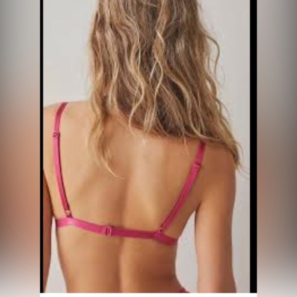 Free People Intimately free Bright Eyes Pink scalloped edge Bralette size medium - Picture 3 of 6
